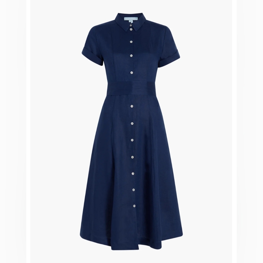 Hill House Lily Dress Linen Navy